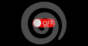 On Off Button Animation in Black and white