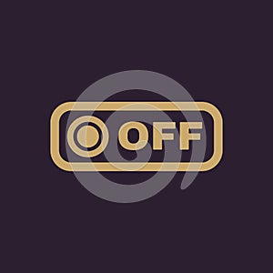 The off button icon. Off switch symbol. Flat
