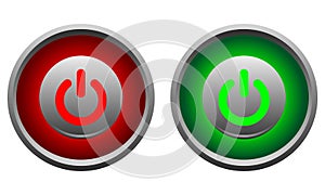 On and Off button icon set vector