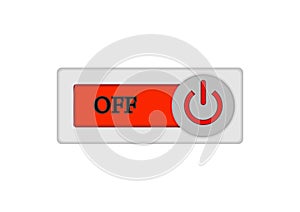 Off button power button slider red button isolate vector in white background