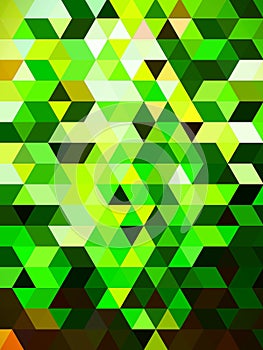 An off-centred impressive pattern of digital designing of colorful triangles, squares and rectangles photo