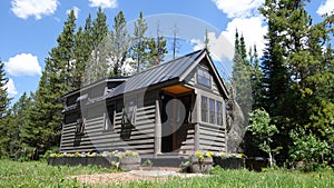 Off grid tiny house in the mountains photo