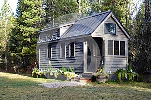 Off grid tiny house in the mountains photo