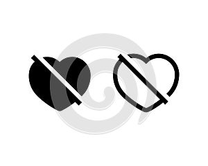 Off heart icon button. Switch. Vector on isolated white background. EPS 10