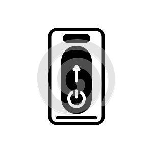 Black solid icon for On Off, on and electronic