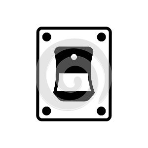 Black solid icon for On Off, on and button