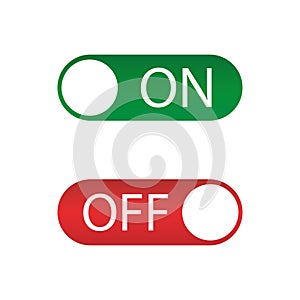 On off icon , red and green switch. Vector illustration