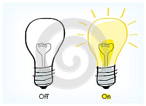 On and off light bulb idea