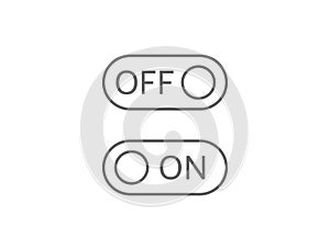 On and off line art icons. Switch buttons on white background. Toggle sign. Active and inactive symbol. Web interface