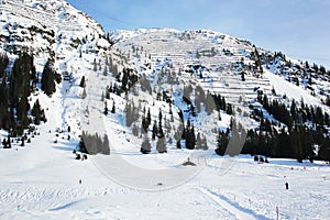 Off Piste Ski in Lech am Arlberg Mountain in Winter