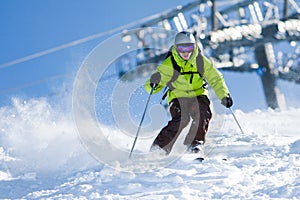 Off-piste skiing photo