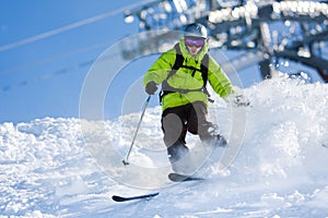 Off-piste skiing photo