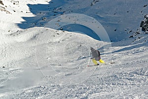 Off-piste skiing in Mont Gele, Verbier, Switzerland