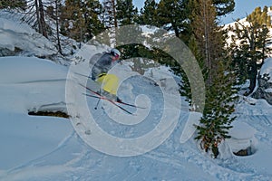 Off-piste skiing in Verbier, Switzerland