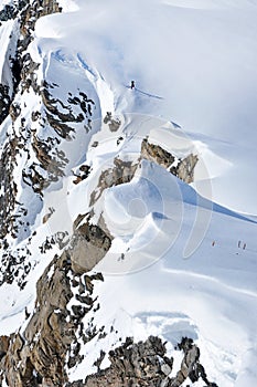 Off-piste slope in the Alps