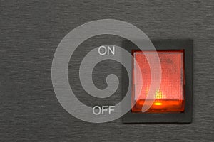 On-off red switch button