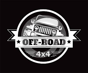 Off-road 4x4 extreme car adventure club vector icon