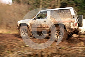 Off-road 4x4 lifestyle and hobby. Blur motion.