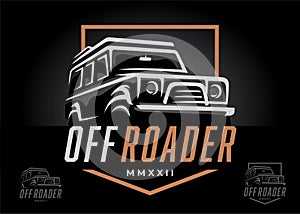 Off road 4x4 motor vehicle logo icon
