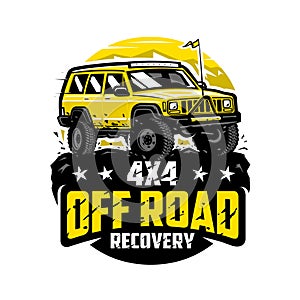 Off Road 4x4 Recovery Logo Vector Isolated