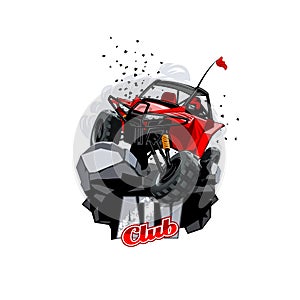 Off-Road ATV Buggy Logo, Club.