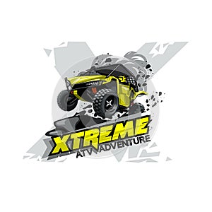 Off-Road ATV Buggy Logo, Extreme adventure.