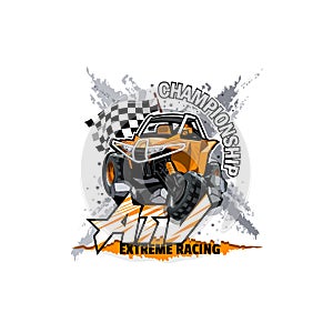 Off-Road ATV Buggy Logo, Extreme Championship.