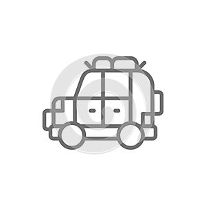 Off road automobile, SUV, car for travel line icon.