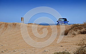 Off road car in beach