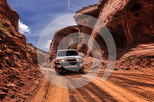 Off road car in the Canyon