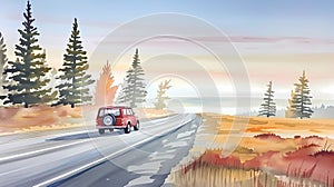 off-road car, country music background, road trip,