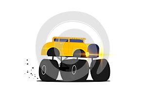 Off road car isolated on color background. Monster truck. Flat vector illustration