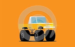 Off road car isolated on color background. Monster truck. Flat vector illustration