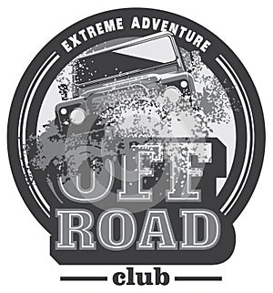 Off-road car logo, safari suv, expedition offroader.