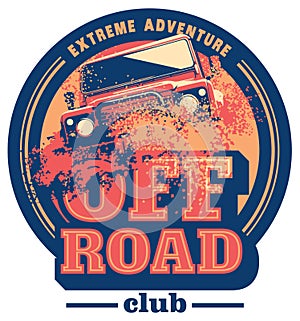 Off-road car logo, safari suv, expedition offroader.