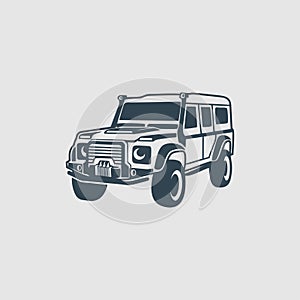 Off-road car monogram design logo inspiration