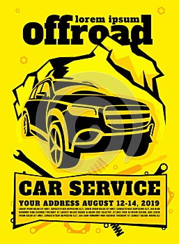 Off road car service poster