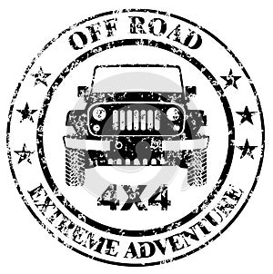 Off-road car stamp grunge