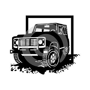 Off Road CAR - Truck 4x4 SUV - Off-road car and elements for tshirt and emblem