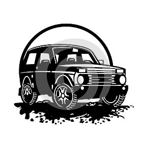 Off Road CAR - Truck 4x4 SUV - Off-road car and elements for tshirt and emblem