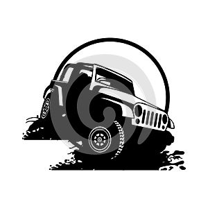 Off Road CAR - Truck 4x4 SUV - Off-road car and elements for tshirt and emblem