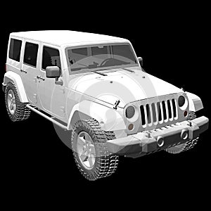 Off Road Car Vector 05. Modern 4x4 Suspension Off-Road Pickup Suv