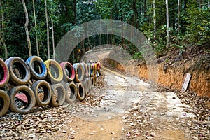 Off-road karting track, mountain and dirt road forest track