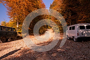 Off-road in Krasnaya Polyana in Sochi in autumn