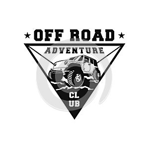Off road off road extreme adventure car logo badge  design. 4x4 vehicle illustration for expedition community club identity