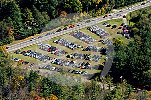 Off road parking, aerial view photo