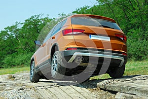 Off-road SUV on the test site