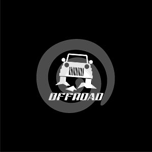 Off road truck icon isolated on dark background