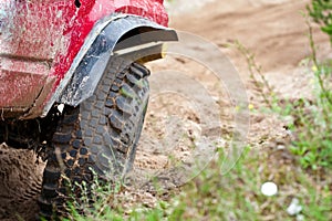 Off road truck in trial competition