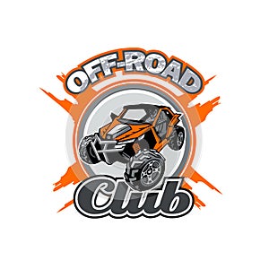 Off-Road UTV Club Logo with orange buggy in center photo